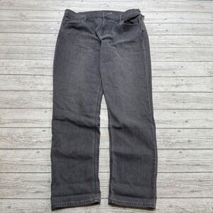 Old Navy Jeans Women's 16 Tall Gray Mid-Rise Straight Leg Denim Wow Boyfriend
